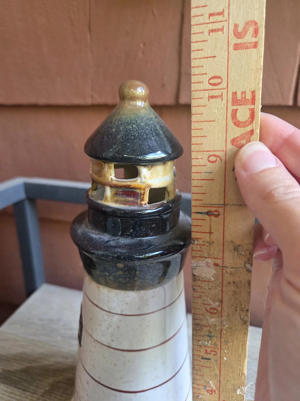 Vintage Ceramic Lighthouse Lamp Light Beach Coastal 10” Tall Nautical